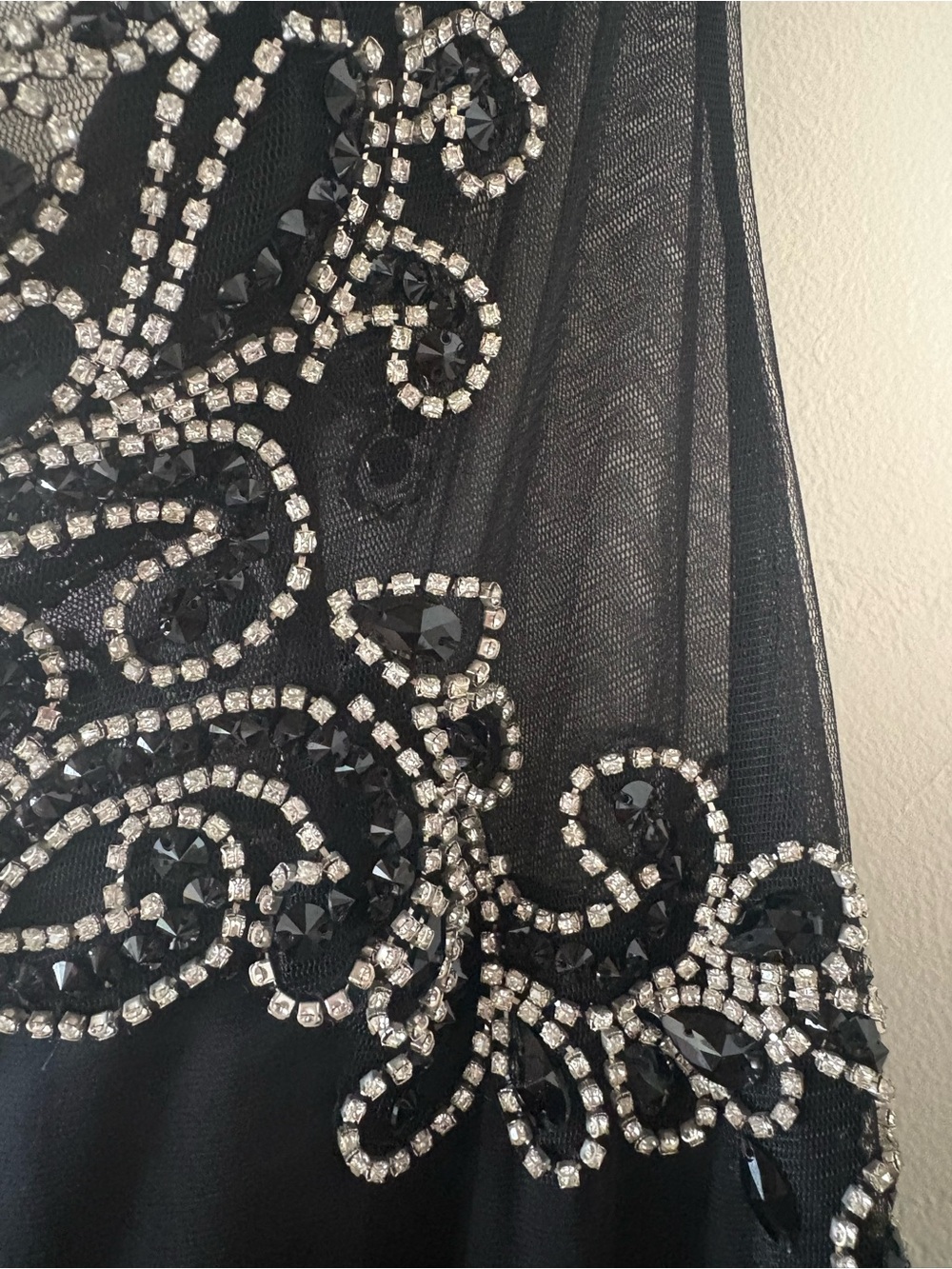 iNtrigue by Blush Prom Strapless Black Maxi Gown Rhinestones Sparkle Bling - Picture 8 of 14